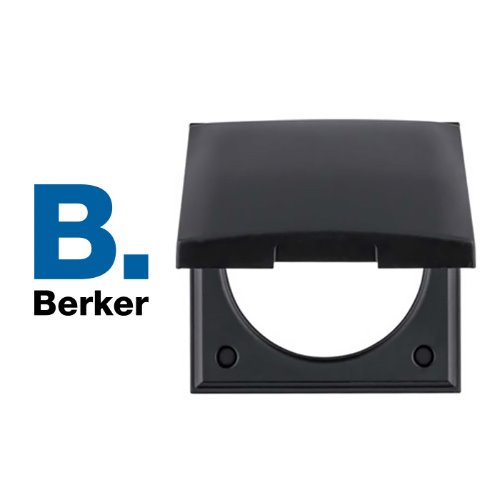 버커 매입 콘센트,스위치 1구 힌지 커버-블랙.